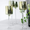 Set of 3 - Long Stem Mercury Glass Cylinder Vase,