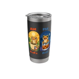 AM Café PM Ron Puerto Rican Coquí Design Stainless Steel Insulated Tumbler