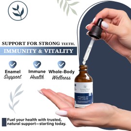 Liquid Vitamin D3 2000 IU with K2 + K1 – Immune & Bone Support Supplement – Dentist-Developed for Strong Teeth, Bones & Calcium Absorption – Non-GMO, Gluten-Free, Soy-Free – Pleasant Tasting – 2 oz