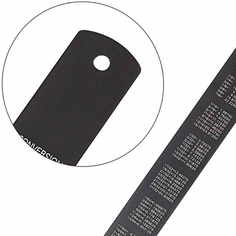 2 Pcs 30cm&15cm Metal Ruler, Stainless Steel Ruler Black Metal