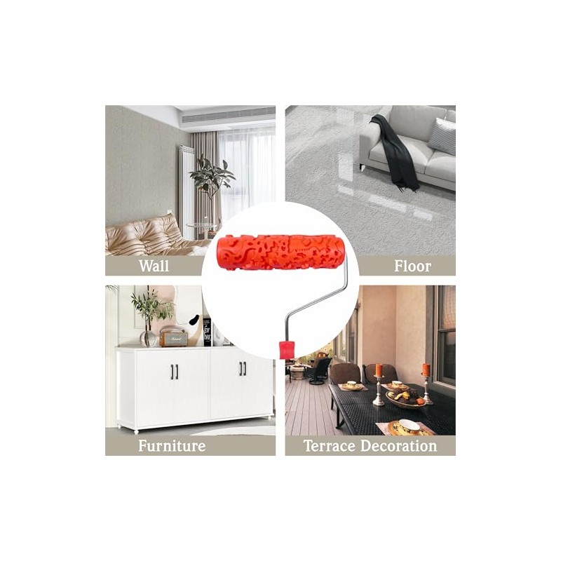 Nichiyo 7'' Patterned Roller for Wall Decoration Classic Brick Embossing