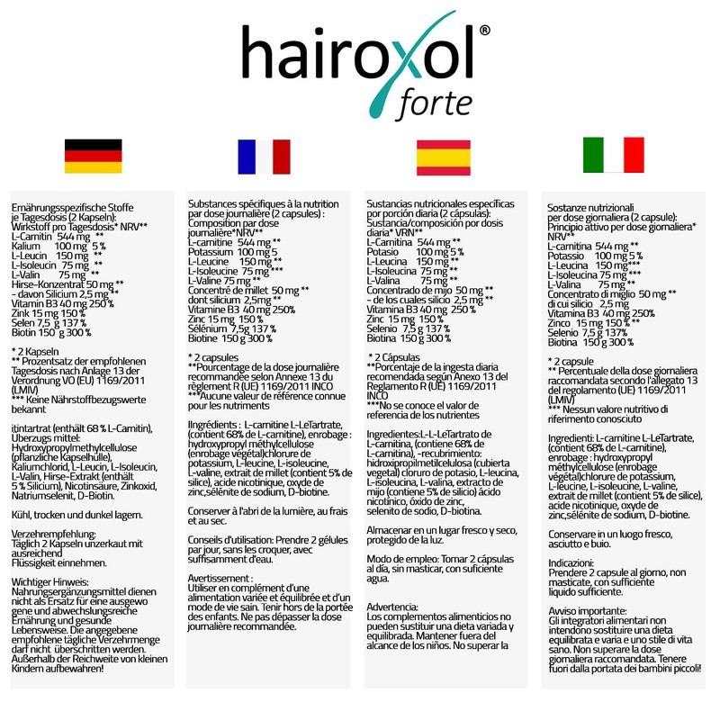 Hairoxol for hair, high dose for men and women, 60