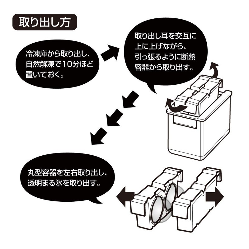 Doshisha Ice Maker, Clear Ice, Round Mold, 2 Pieces, Diameter