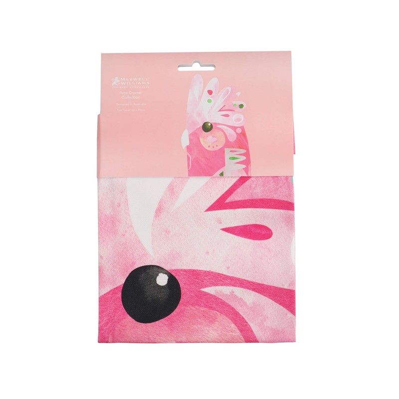 Maxwell & Williams Pete Cromer Bird Tea Towel, Galah Print,