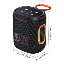 ZEALOT Waterproof Wireless Speaker, 25W Waterproof Decorative Desktop Stereo Speaker with Subwoofer Enhancement, USB Port, PC Music Player, Smart Phone/Tablet, Audio, Boyfriend Gift - Color: Grey, Specification: one-size