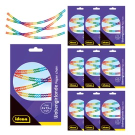 Idena 90252 Honeycomb Garlands, Approx. 1.5 m Long, 10 x 4 Paper Garlands in Rainbow Colours, Party Decoration