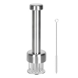 Brigii Meat Tenderizer Tool with 21 Stainless Steel Needles & Retractable Safety Guard, for Tenderizing Beef, Turkey, Chicken, Steak, Dishwasher Safe