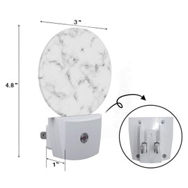 Axayaz White Grey Marble Texture Night Light Plug Into Wall Granite Rock Surface Auto Sensor LED Dusk to Dawn Light for Bedroom Staircase