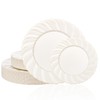 U-QE 60PCS Ivory Plastic Plates for Party – Scalloped Disposable