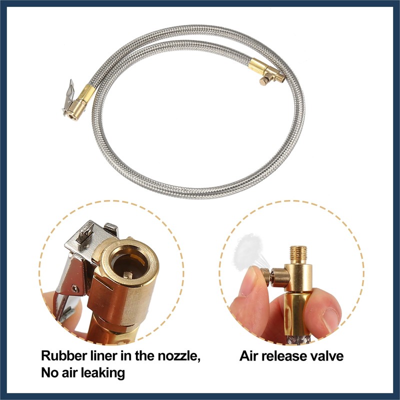 INFINAUTO 80cm 31" Car Tire Air Inflator Hose Adapter Quick