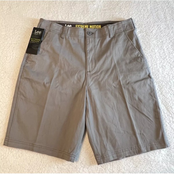 Lee Mens Extreme Motion Performance Stretch Shorts Iron Gray Size: