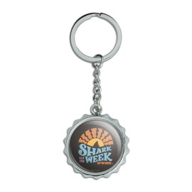 GRAPHICS & MORE Shark Week Lino Sunset Keychain Chrome Plated Metal Pop Cap Bottle Opener