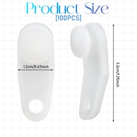 100 PCS Traverse Rod Slides, White Plastic Curtain Rail Track Hooks Slider, Window Door Shower Curtain Accessories for Easy Snap in Installation Without Disassembly Drapery Curtain Replacement Carrier