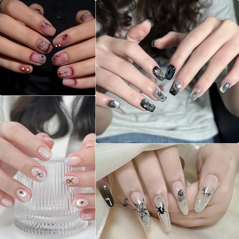 ネイルパーツ ハロウィン 2ケース 3D 立体 カボチャ おばけ 蜘蛛 蜘蛛の巣 コウモリ