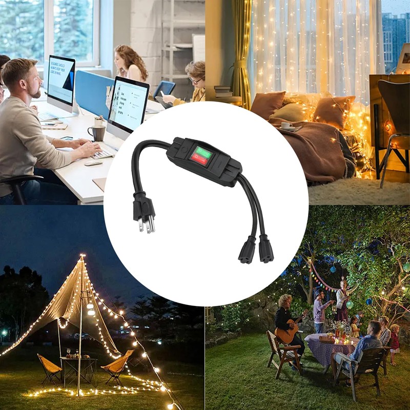 [UL Listed] 2 Way Extension Cord with On/Off LED Switch,