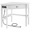 Yaheetech L Shaped Corner Computer Desk with Power Outlets, Reversible