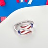 American Flag Ring 925 Sterling Silver Patriotic Adjustable Thumb Rings