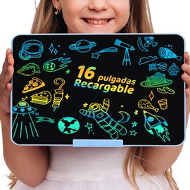 Nasjac Tablero Electrónico Niños Juguetes 16", Tabla de Dibujo Creación Educativo Reutilizables Bolígrafo Magnético, Impermeable Pizarron Magico Pantalla LCD Borrable, Regalos para Niños 3-15 Años