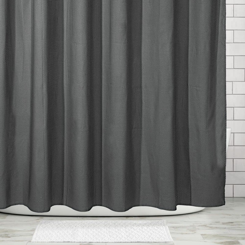 mDesign Luxury Shower Curtain, Waffle Design, Easy Care and Machine