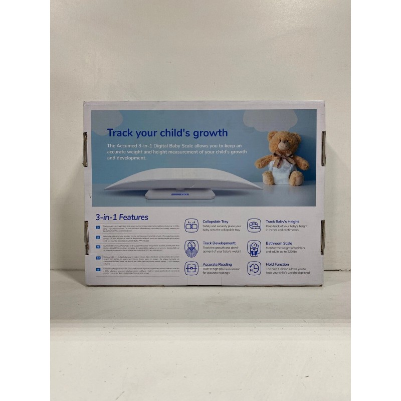 AccuMed 3-in-1 Digital Baby Scale, Bathroom Scale, Height Measurement