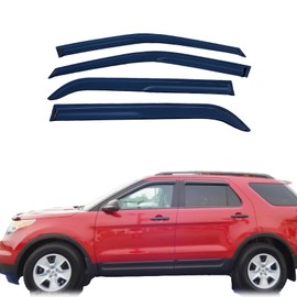Tape On Rain Guards Window Visors Compatible with Ford Explorer 2011-2019, Side Vent Window Deflectors Vent Visors Shade for 11-19 Ford Explorer,Truck Accessories-4pcs