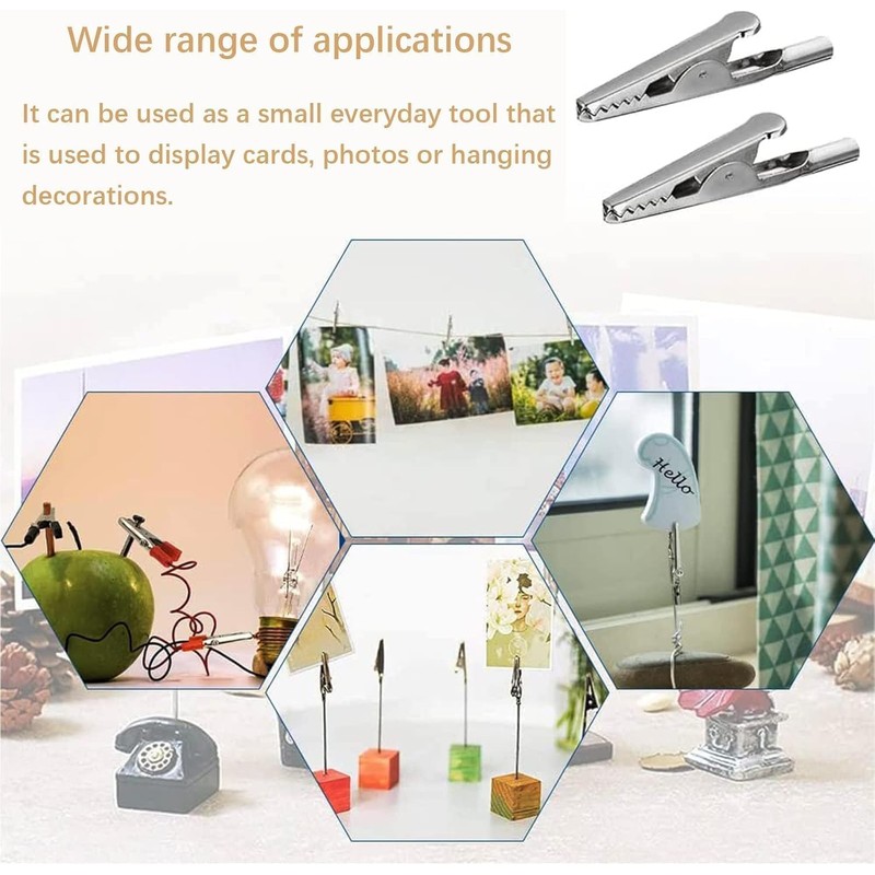 50 PCS Crocodile Alligator Clips, Alligator Clips Electrical, Clamps Silver,