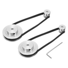 uxcell 2 Set GT-2 Synchronous Wheel 20&60 Teeth 5mm Bore, Aluminum Alloy Timing Pulley Wheel with 2Pcs Length 280mm Width 6mm Belt for 3D Printer, CNC Machine (20-60T-5B-6)