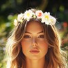 DRESBE Light Up Flower Headbands LED Floral Garland Crown Headband