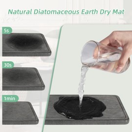 NANAGIFTREE Sponge Holder for Kitchen Sink, Sink Caddy with Instant Drying Mat & Hook, Rustproof Waterproof Stainless Steel Kitchen Organizer, Soap Dispenser Storage (Black, 9.25"x3.7"x5.5")