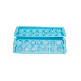 KOLORAE SILICONE 14 BALL ICE TRAY - BLUE - EASY RELEASE FLEXIBLE ICE TRAY WITH REMOVABLE TOP AND SPILL RESISTANT DESIGN