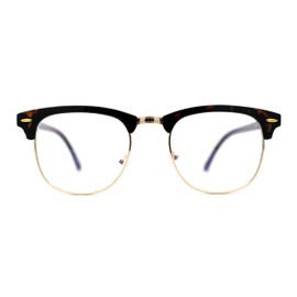 Iconic Brownline - Gafas de computadora con bloqueo de luz azul, Dorado (Tortoise Gold), 5 1/2" (140mm) x 1 7/8" (47mm)