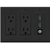 Coax 2 HDMI Wall Plate-2 Outlet Black/Black