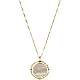Fossil Necklace for Women Val, Length: 510mm + 50mm, Width: 23mm Gold Stainless Steel Necklace, JF03800710
