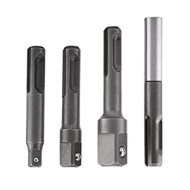 4Pcs Extension Adapter Set SDS Chuck Adapter 1/4" Hex Socket Adapter and 1/4" 3/8" 1/2" Square Extension Connector