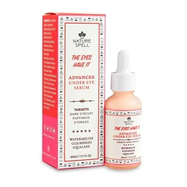 Nature Spell Anti Aging Eye Serum with Watermelon & Goji Berries 30 ml â Targets Dark Circles, Puffiness & Eye bags - Anti Wrinkle Eye Cream - 100% Vegan â Made in the UK