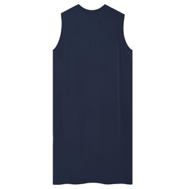 Latuza Men's Bamboo Viscose Nightshirt Sleeveless Sleep Shirt, Navy, Medium