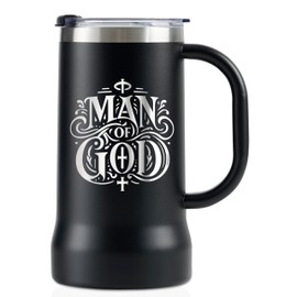 Onebttl Christian Gifts for Men,Man of God Beer Mug, 24oz Stainless Steel Stein Tumbler for Christian, Perfect for Birthday, Christmas