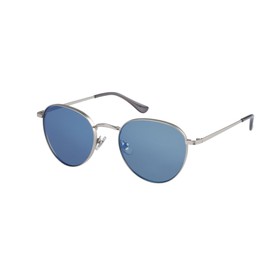 O'Neill 9013 2.0 Men's and Women's Polarised Vintage Style Round Eye Sunglasses, Matte Silver, 52 mm