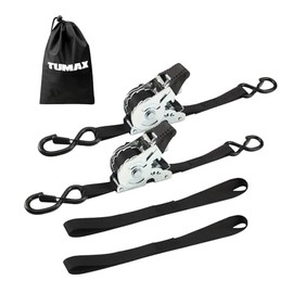 TUMAX Retractable Ratchet Tie Down Straps(2PK) with S-Hooks, Max Break Strength, Heavy Duty Auto Self Retracting Tie Down Straps for Truck, Cargo Trailer, Motorcyles Camouflage (1in x 10ft)