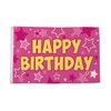 Happy Birthday Pink Flag 5 x 3 FT - 100%