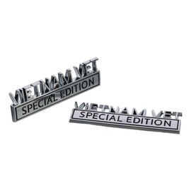 BYOBYO 2PCS Vietnam Vet Special Edition Emblem 3D Letter Car Decals, Metal Car Sticker, Fender Badge Stickers Decals 3.9inch Car Badges for Vehicle, Car, Truck, SUV