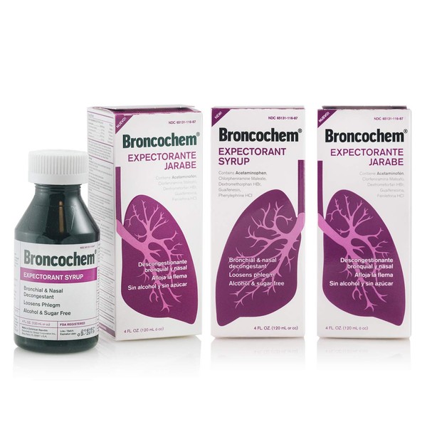 Broncochem II Expectorant Syrup, 4 oz (Pack of 3)