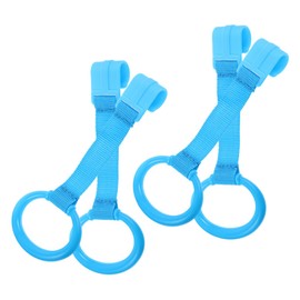 Totority 4pcs Crib Pull Rings with Smooth Rounded Edges for Safe Grasping Lightweight Portable Nursery Hand Pull Rings for Walking Assistance and Standing Training Blue