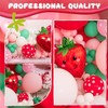 Leesoot All In One 130pcs Red Green Pink Strawberry Balloons