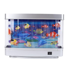 LED Aquarium Set, Artificial Aquarium Lamp, LED Set for Small Aquariums, Fish, Artificial Aquarium Night Light with Moving Fish, Small Aquarium Fish Tank