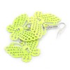 Lightweight Filigree Triple Butterfly Drop Earrings in Neon Yellow Colour/Silver