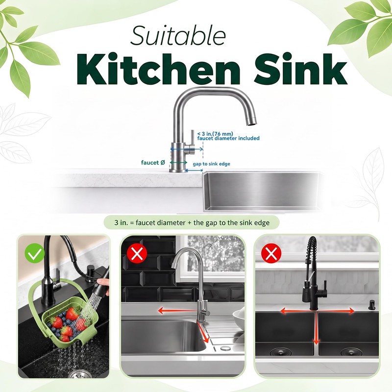 Foldable Hanging Sink Drain Basket Collapsible Kitchen Faucet Food Strainer