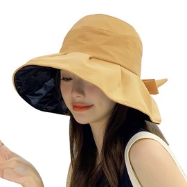 [Favoreal] UV Protection Hat, Women's Hat, UPF 50+ Sun Protection, Wide Brim, Small Face Effect, Size Adjustable, Sun Protection Hat, Large Size, UV Protection, Heat Blocking, Breathable, Folding,