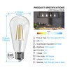 Jensense Edison LED Light Bulbs E26 Bulb 60 watt Equivalent