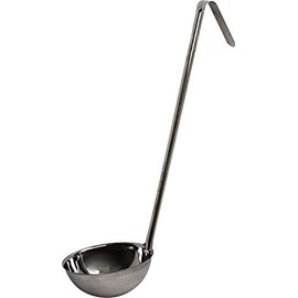 Professional Stainless Steel Heavy Duty Cooking Soup Ladle Long Handle with Hook (2oz)